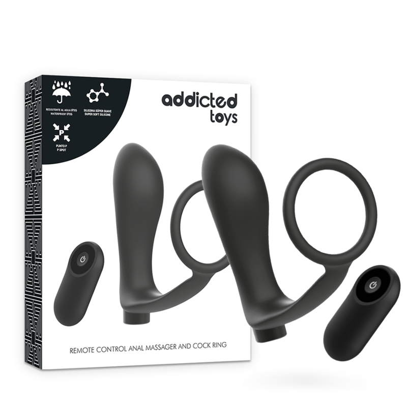 Анален масажор с пенис пръстен и дистанционно управление ADDICTED - SexVibe