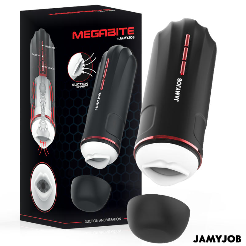 Мастурбатор с вибриращи и засмукващи функции MEGABITE - SexVibe