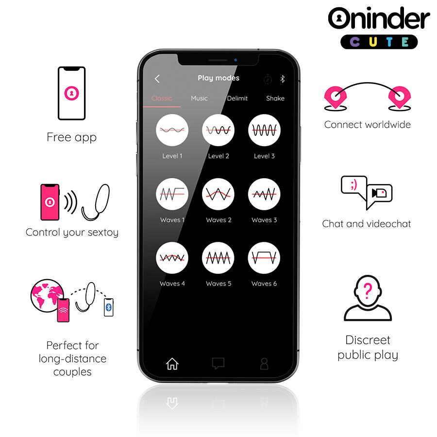 Вибро яйце с приложение ONINDER CUTE - WAVE TAPPING