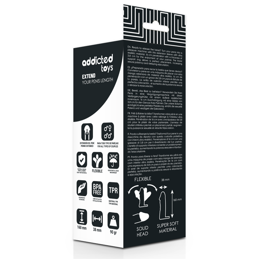 Пенис удължител ADDICTED 16 CM - SexVibe