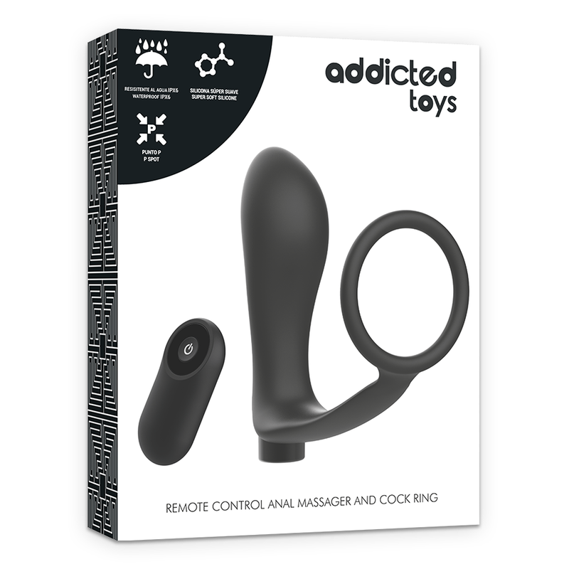 Анален масажор с пенис пръстен и дистанционно управление ADDICTED - SexVibe