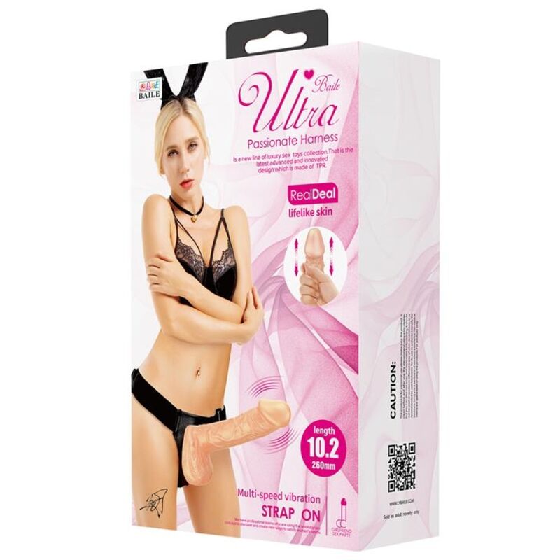 Пенис колан с вибриращо дилдо DANCE - ULTRA 26 CM - SexVibe