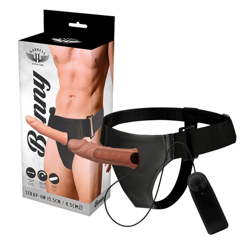Вибриращ пенис колан с кухо дилдо  BENNY 15 CM - SexVibe