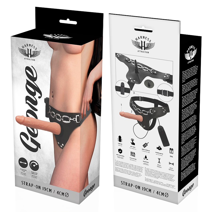 Пенис колан с вибрация GEORGE- 19 CM - SexVibe